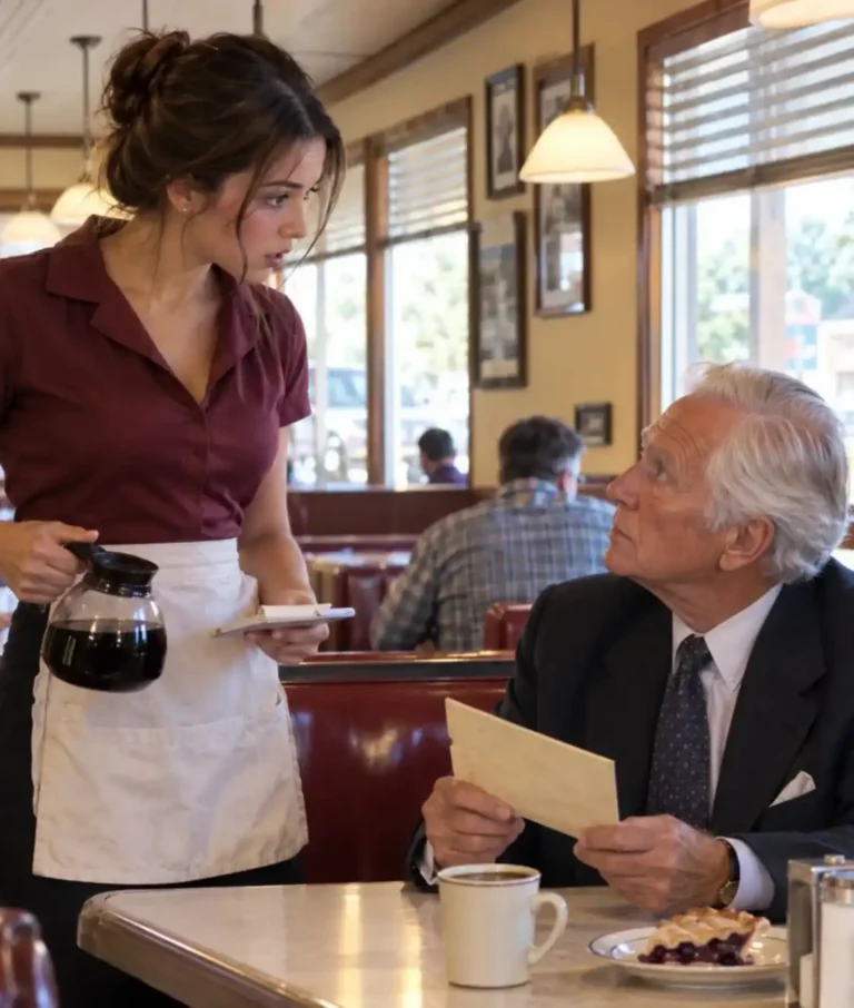 An Elderly Stranger Looked Me Dead in the Eye Across a Small-Town Diner and Said, “I’m Not Here for the Pie. I’m Here to Ask You to Marry My Son”—and My Whole Life Split Open Right There