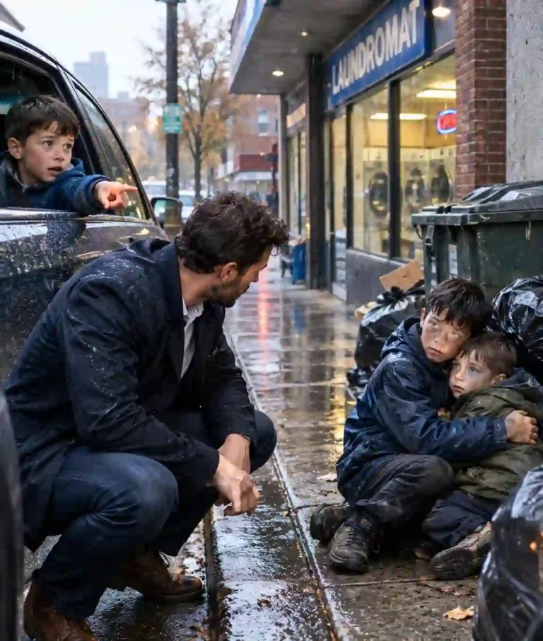My 5-Year-Old Son Screamed “Stop the Car!” When He Saw Two Boys Sleeping Beside the Trash — Then I Realized They Had His Face and My Dead Wife’s Eyes