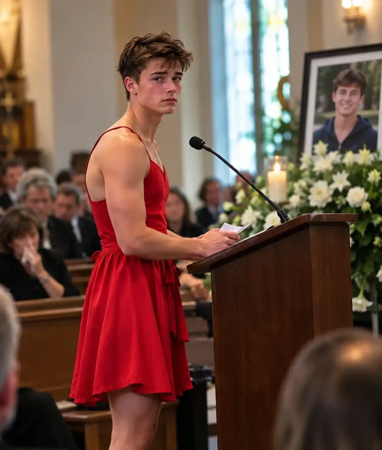 My Son’s Best Friend Wore a Bright Red Dress to His Funeral, The Reason Left Us all in Tears